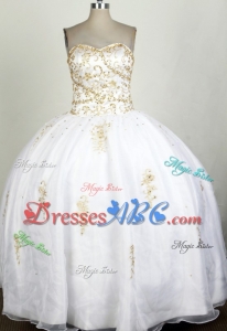 Popular Ball Gown Sweetheart Floor-length White Quinceanera Dress
