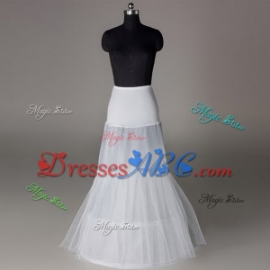 Hot Sale Cheap High Quality Mermaid Wedding Petticoat 2 Hoops Floor Length Long White Crinoline Unde
