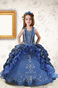 Affordable Appliques And Pick Ups Little Girl Dress In Navy Blue