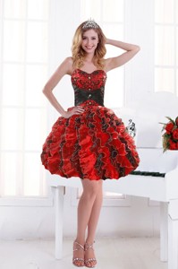 Unique Sweetheart Beading And Ruffles Party Dress With Appliques