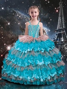 Best Straps Ruffled Layers Little Girl Pageant Dress