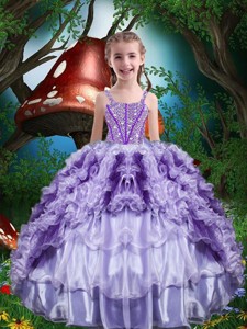 Luxurious Ball Gown Beading And Ruffles Little Girl Pageant Dress