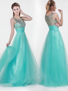 Lovely Empire Scoop Beading Pageant Dress