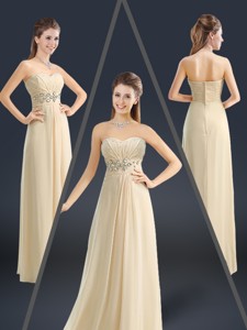 Latest Sweetheart Beading Holiday Dress In Champagne