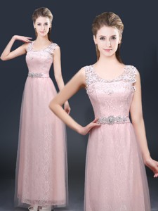 Pretty Empire Scoop Holiday Dress With Lace And Appliques