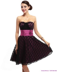 Lovely Sweetheart Mini Length Sweet 16 Dress With Lace