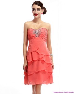 Mini Length Sweetheart Prom Dress With Rhinestones And Ruching