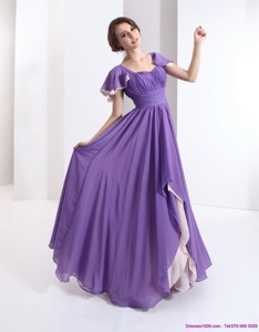 Gorgeous Prom Dress With Ruching And Cap Sleeves