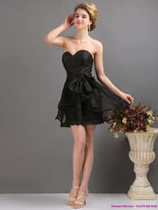 Gorgeous Sashe Mini Length Prom Dress In Black