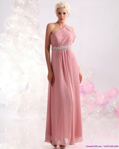 Wonderful One Shoulder Prom Dress With Beading And Ruching
