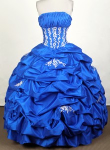 Simple Ball Gown Strapless Floor-length Blue Quinceanera Dress