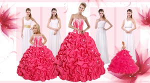 Appliques And Pick Ups Quinceanera Dress And White Long Dama Dress And Strapless Flower Girl Dress