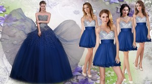 New Arrivals Beaded Tulle Quinceanera Dress And Exquisite V Neck Sequined Dama Dress