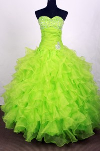 Exclusive Ball Gown Sweetheart Floor-length Lime Green Quinceanera Dress