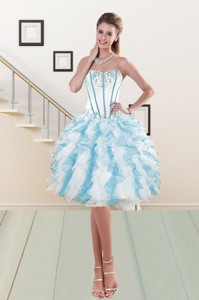 Sweetheart Ruffled Prom Gown with Embroidery and Ruffles