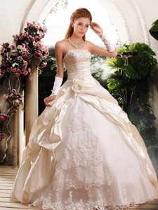 Fashionable Ball Gown Strapless Wedding Dress With Appliques