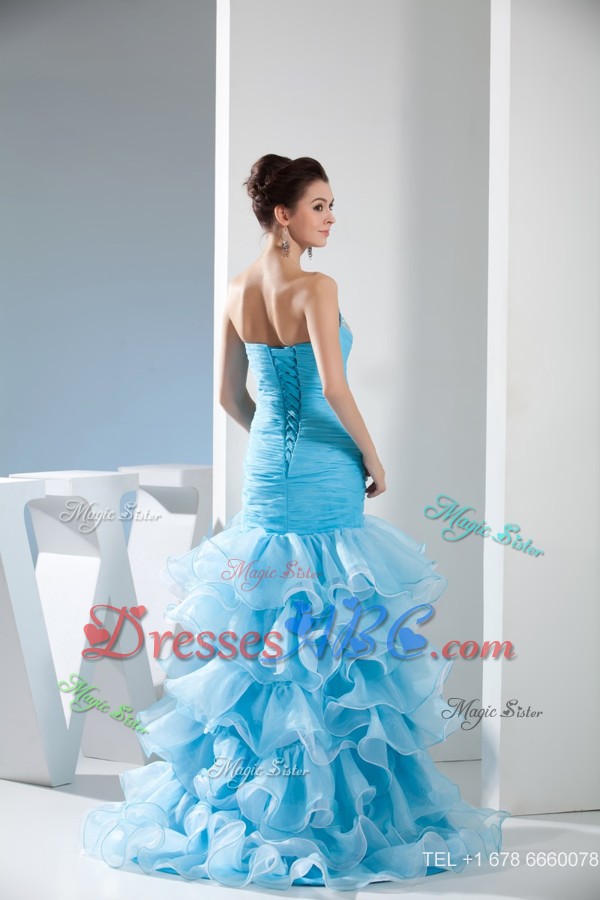 Mermaid Sweetheart Beading And Ruffles Prom Dress
