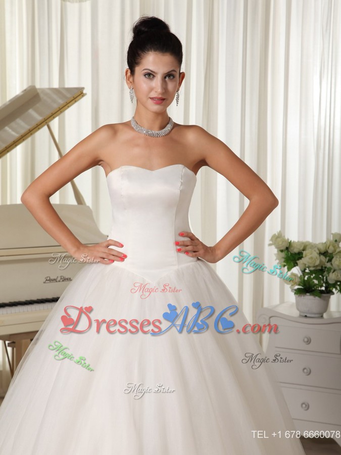Ball Gown Wedding Dress With Sweetheart Floor-length For Church 
