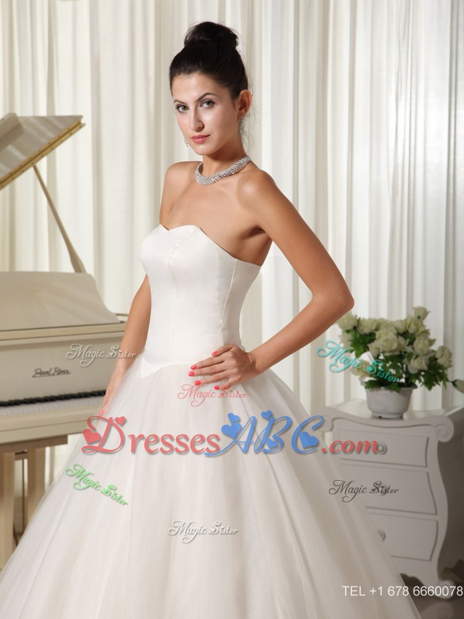Ball Gown Wedding Dress With Sweetheart Floor-length For Church 