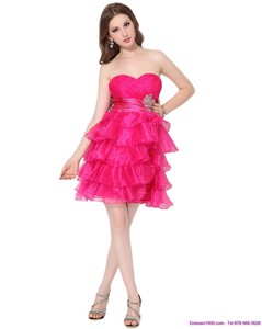 Sweetheart Prom Dress With Ruffled Layers And Beading