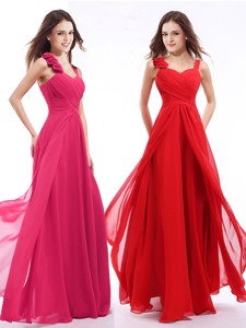New Arrivals Straps Floor Length Prom Dress with Hand Made Flowers