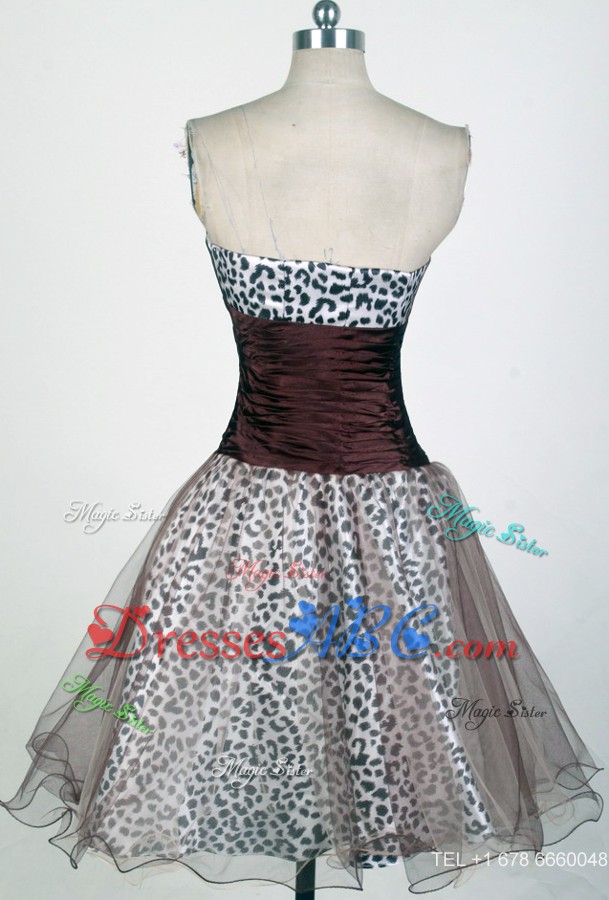 Sweet Strapless Mini-length Brown Prom Dress