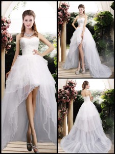 New Arrivals High Low Wedding Dress With Ruffles