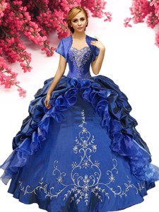Perfect Royal Blue Sweet 16 Dress with Pick Ups and Appliques