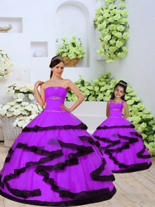 Top Seller Beading And Ruching Princesita Dress In Eggplant Purple