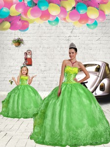 Fashionable Green Princesita Dress With Beading And Embroidery