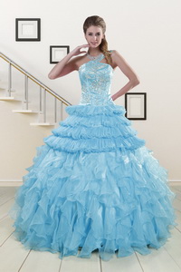 Pretty Baby Blue Sweet 15 Dress With Beading