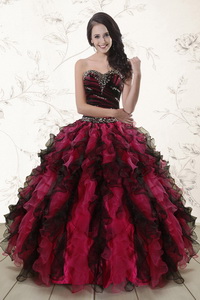 Beautiful Multi Color Quinceanera Dress With Sweetheart