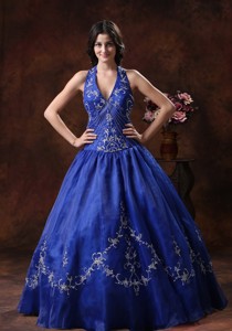 Halter Prom Dress With Embroidery Decorate Organza In Wickenburg Arizona
