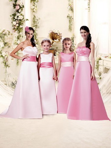 Pretty Sashed And Ruched Empire Quinceanera Court Dress With Brush Train