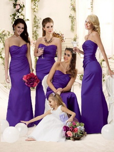 Fashionable Mermaid Floor-length Quinceanera Court Dress In Purple