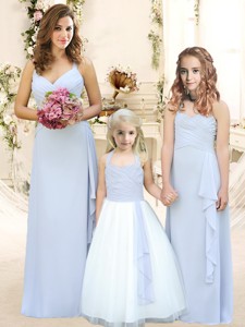 Modest Ruffled Empire Quinceanera Dama Dress With Halter Top