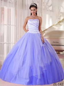 Affordable Ball Gown Sweetheart Beading Quinceanera Dress in White and Blue