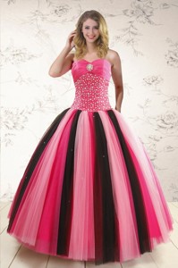 Unique Multi-color Sweet 15 Dress With Beading
