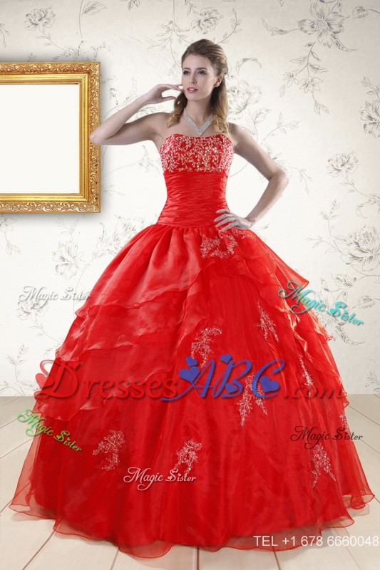 New Style Strapless Quinceanera Dress With Appliques