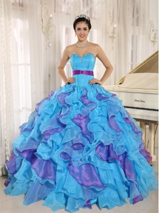 Stylish Multi-color Sweetheart Ruffles With Appliques Quinceanera Dresses