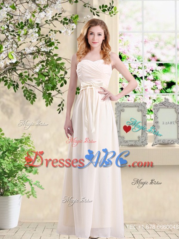 Cheap One Shoulder Hand Made Flowers Bridesmaid Dress In Champagne