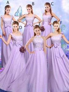 Popular Laced And Bowknot Bridesmaid Dress With Empire