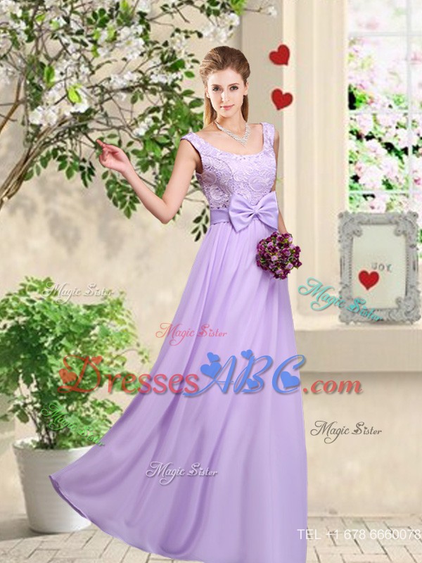 Popular Laced And Bowknot Bridesmaid Dress With Empire