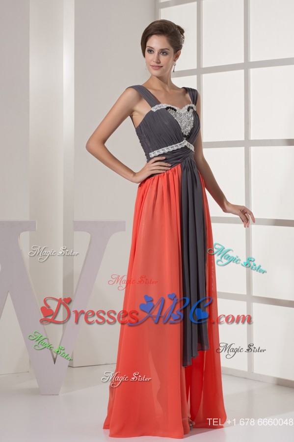 High Low Colorful Wide Straps Mother Dress With Sequins Lace And Ruffles