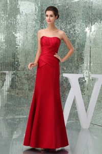 Mermaid Red Sweetheart Ruched Mother Of The Groom Dress