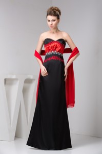 Classic Red And Black Floor-length Mothers Dress For Weddings