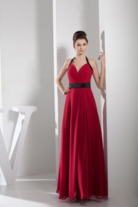 Sexy Halter Top Fitted Empire Mothers Dress For Weddings in Red