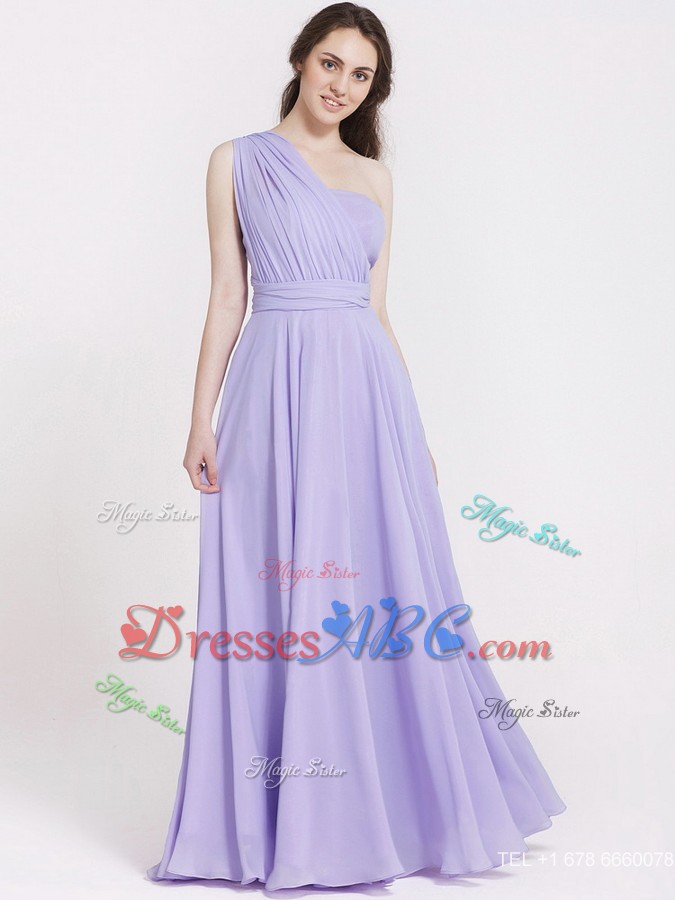 Summer Beautiful Ruching Lavender Prom Dress In Lavender